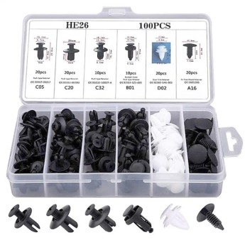 100Pcs Rivet Clips Plastique de fixation Pour Voiture